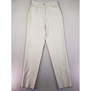 Antonio Baldan Pants Womens 42 Beige Preppy Mid Rise Tapered Leg Pockets 26x31